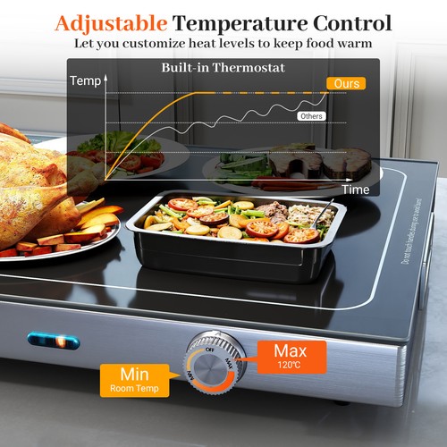 Glass top food warmer black - top,